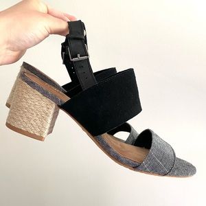 TOMS Poppy Block Heel Sandals Size 8